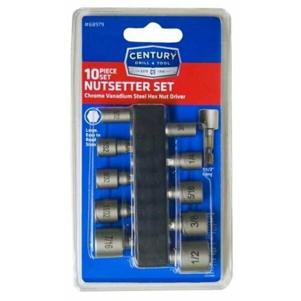 Century Drill & Tool Set 10Pc Non Mag Nutsetter 68979